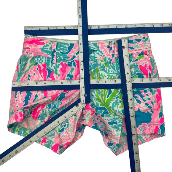 Lilly Pulitzer The Callahan Short 00 Pink Turquoise Let's Cha Cha Coastal Summer - Picture 4 of 12